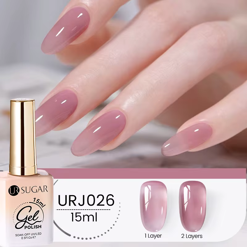 UR SUGAR 15ml gelée de cristal nu rose violet Gel vernis à ongles Transparent Semi-permanent UV Gel Nail Art tremper Gel
