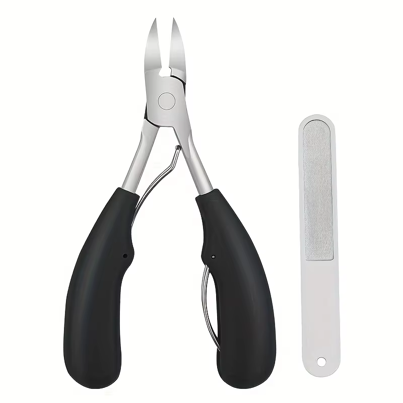 Coupe-ongles avec lime à ongles argentée brossée