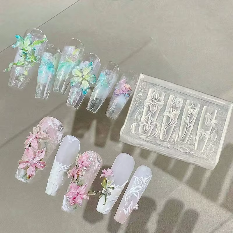 Moule 3D en silicone pour décorations d'ongles