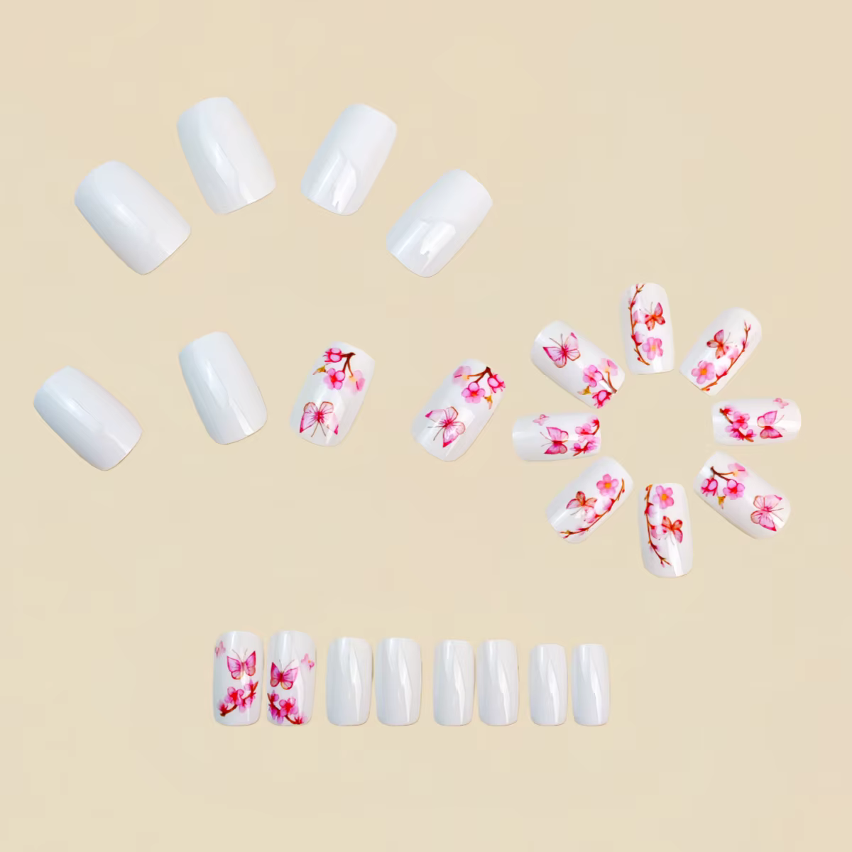 Faux ongles moyens pour femmes filles