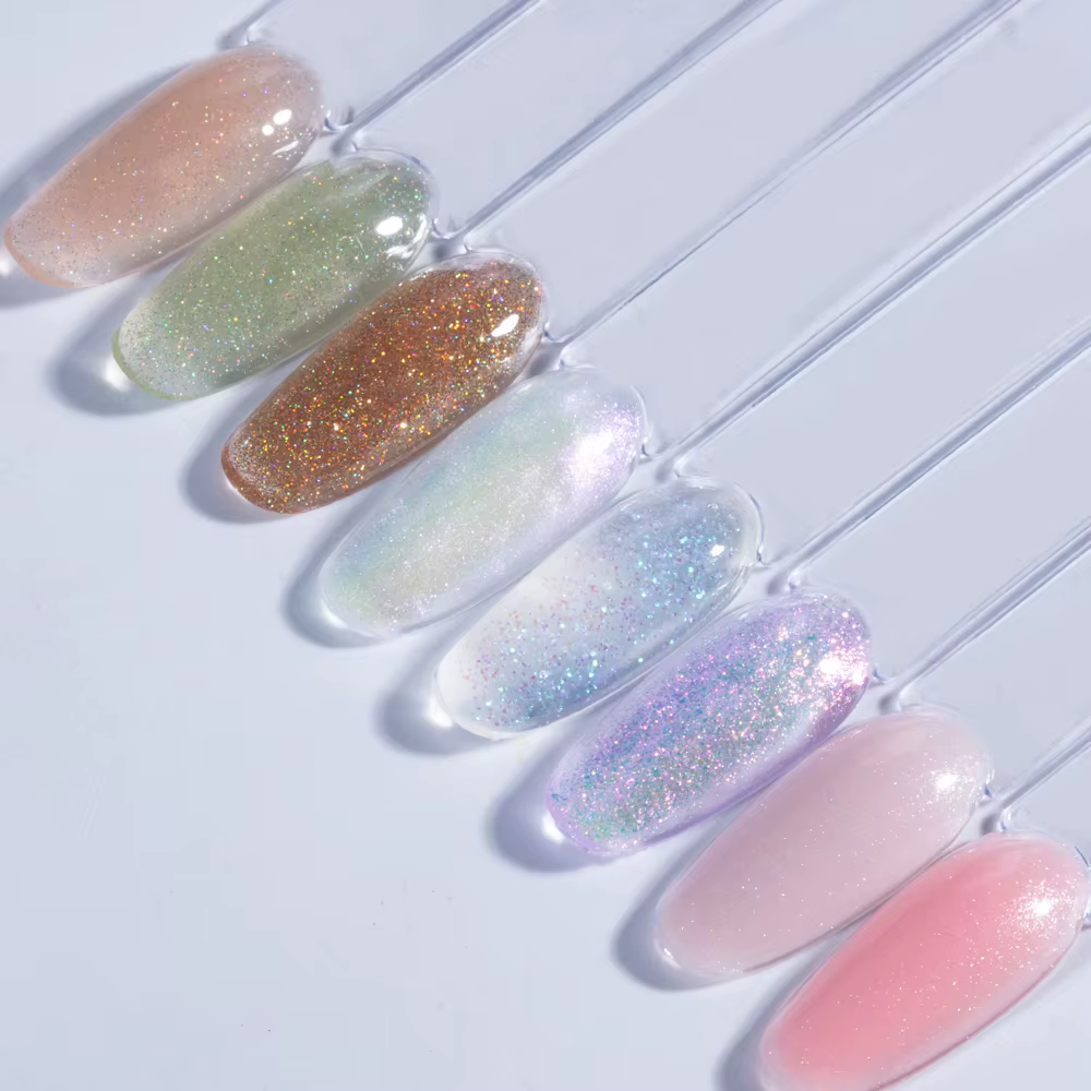 ELL LOUREL Gel à ongles constructeur blanc laiteux pour Extension dans une bouteille 15ML nu rose clair Poly dur Gel