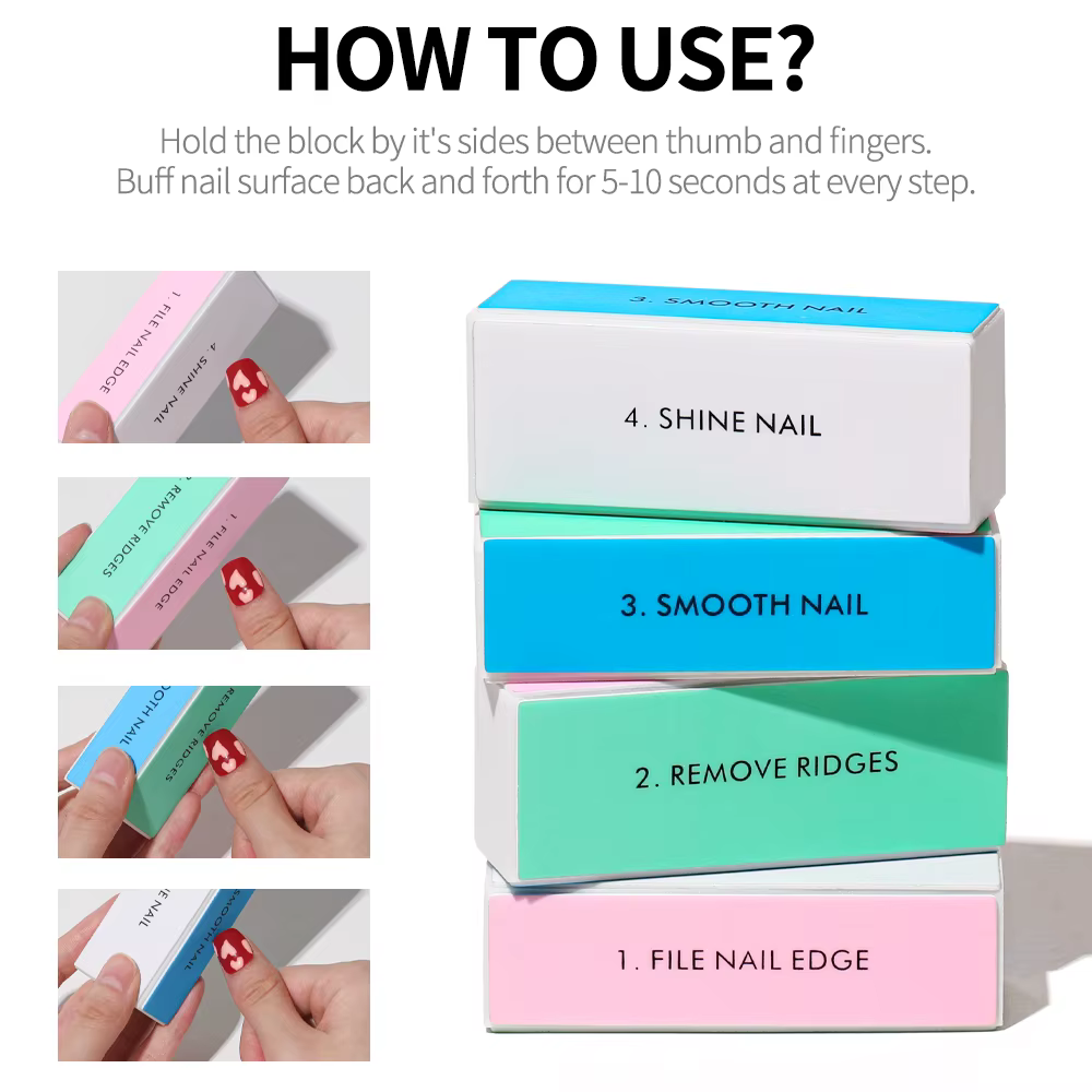 Bloc de polissage pour ongles rose