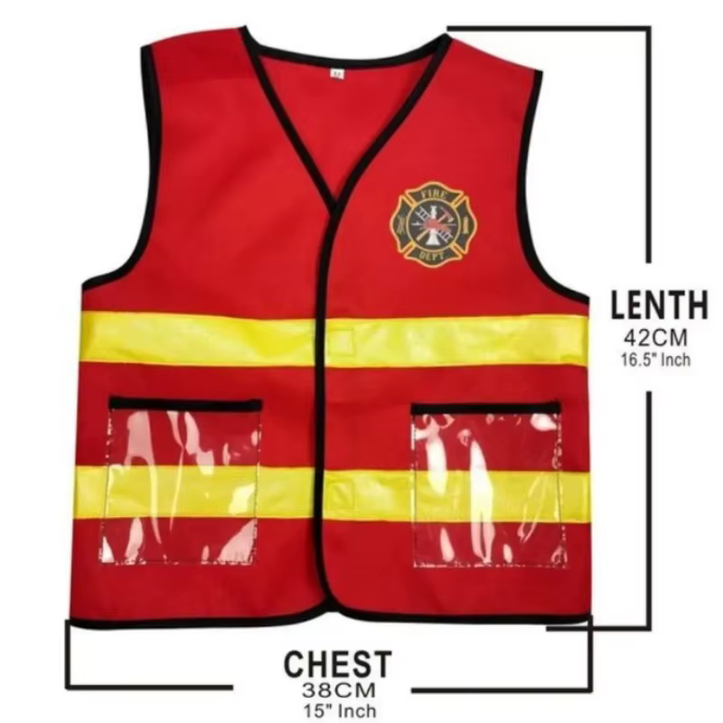 Costume de pompier pour enfants, tenue de jeu de rôle, accessoires de casque, uniforme de pompier pour Halloween, déguisement pour fête de carnaval