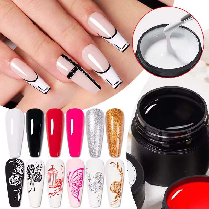 AWStorG 5g 4 en 1 sans lingette peinture Gel vernis pas fluide noir blanc couleur