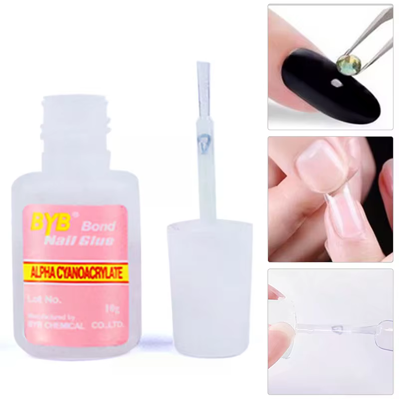 Colle à ongles avec applicateur pour faux ongles