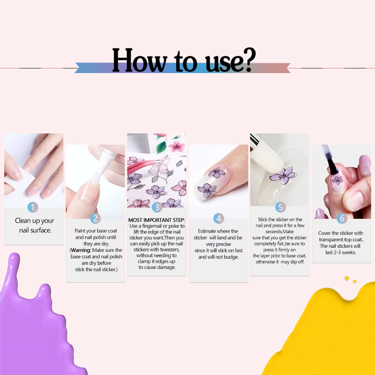 Autocollants holographiques colorés pour la décoration des ongles
