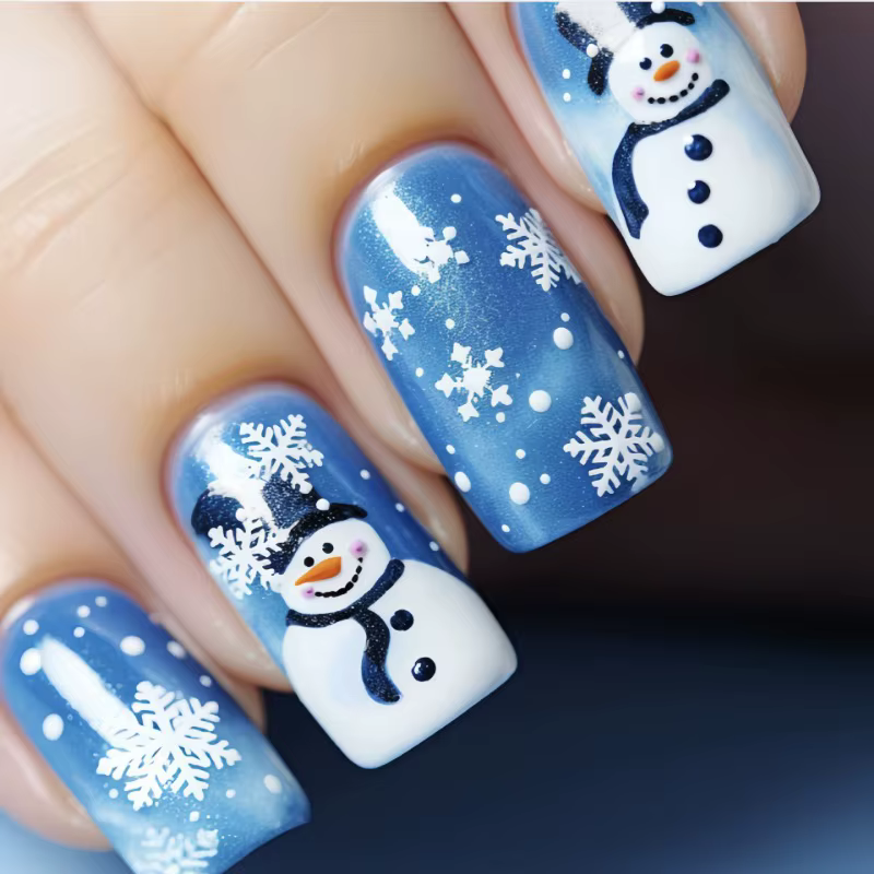 Faux ongles de Noël à pression avec colle