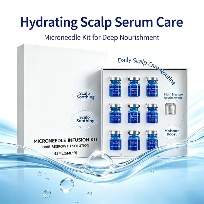 Kit de soin capillaire à micro-aiguilles, sérum nourrissant en profondeur, hydratant, apaisant, traitement du cuir chevelu, renforce les follicules pileux, soin des cheveux