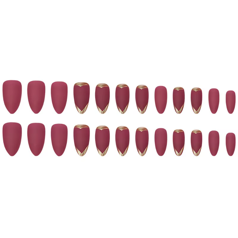 24 faux ongles texturés 3D plaqués or