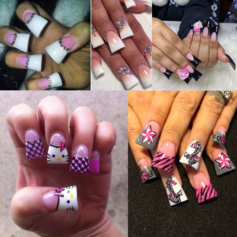 Embouts d'ongles de canard larges et transparents