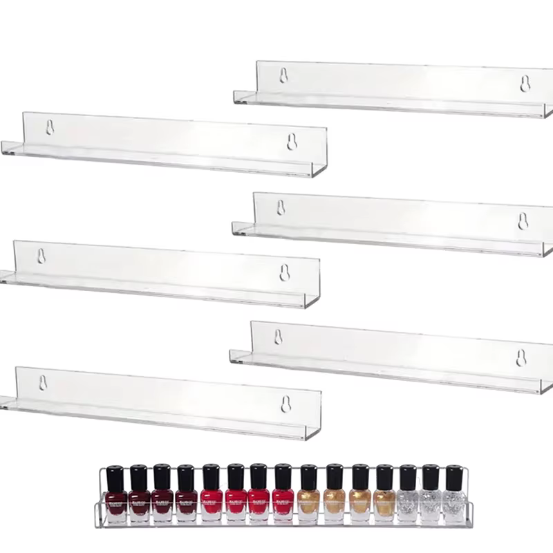 Présentoir mural en acrylique pour vernis à ongles avec vis