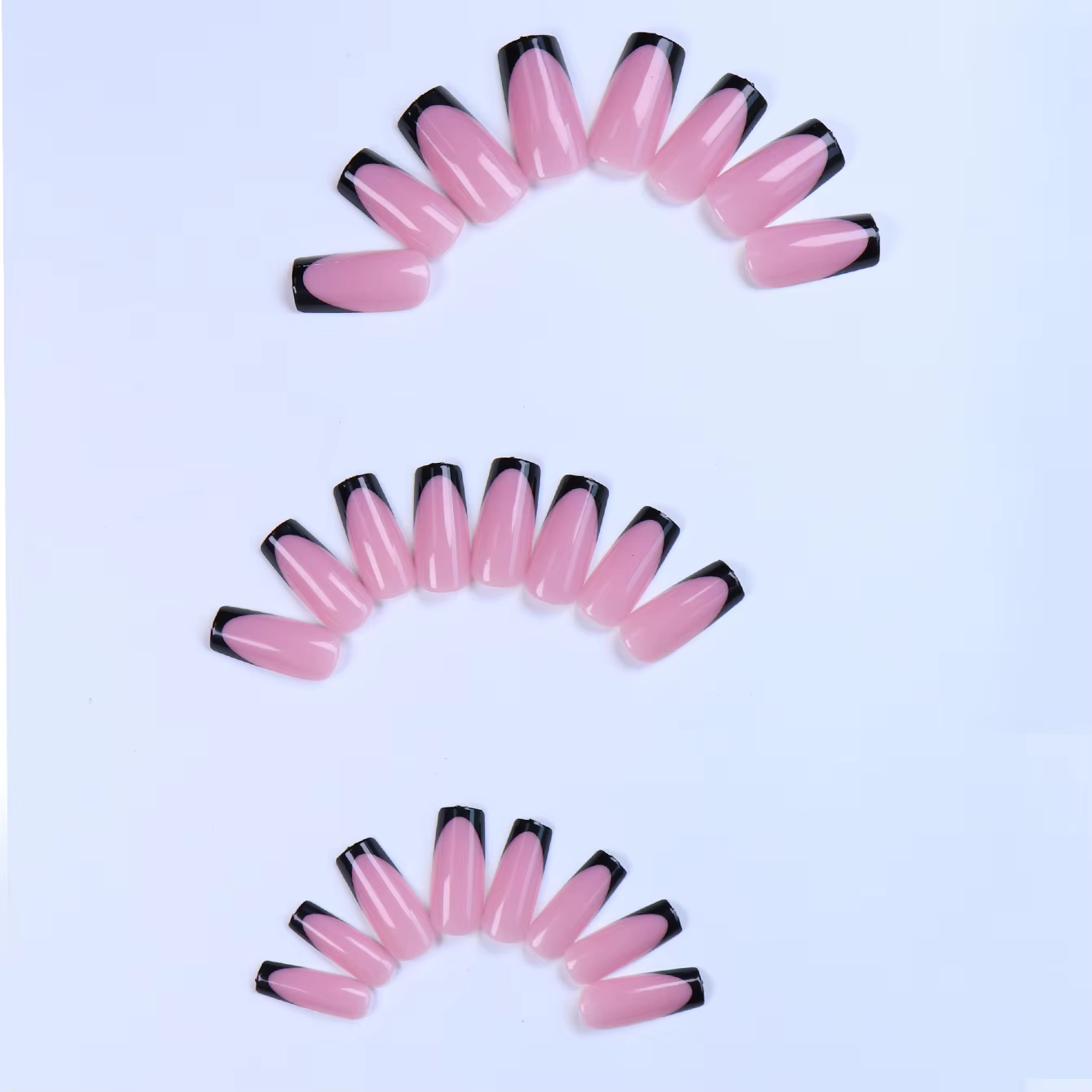 48 pièces de faux ongles adhésifs à couverture complète
