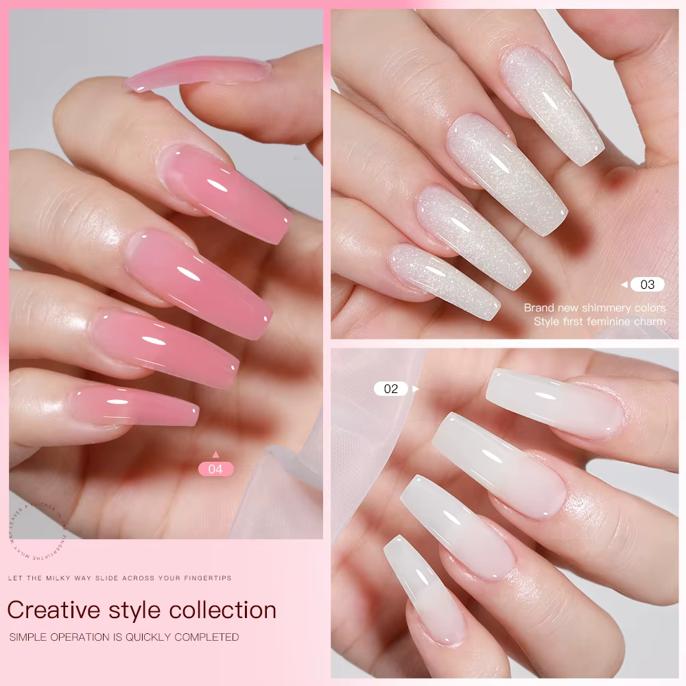 AS 15ml Gel d'extension d'ongle construire des ongles Poly Gel acrylique UV LED Extension rapide du modèle de cristal