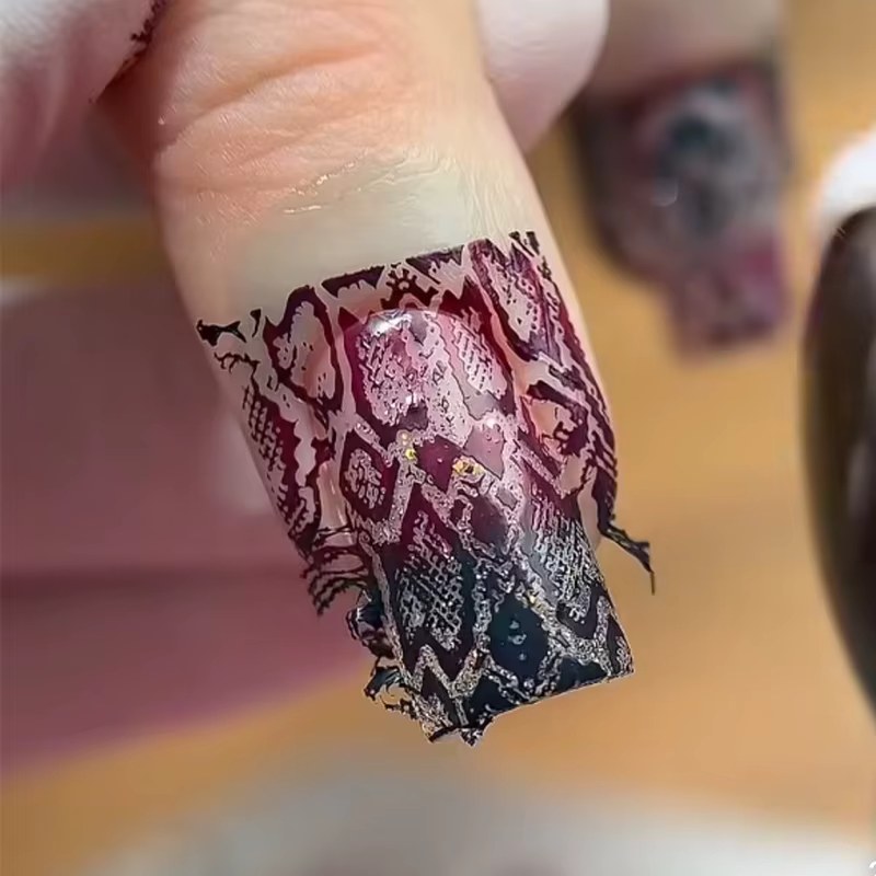 Image animale serpent léopard ongles estampage tigre zèbre
