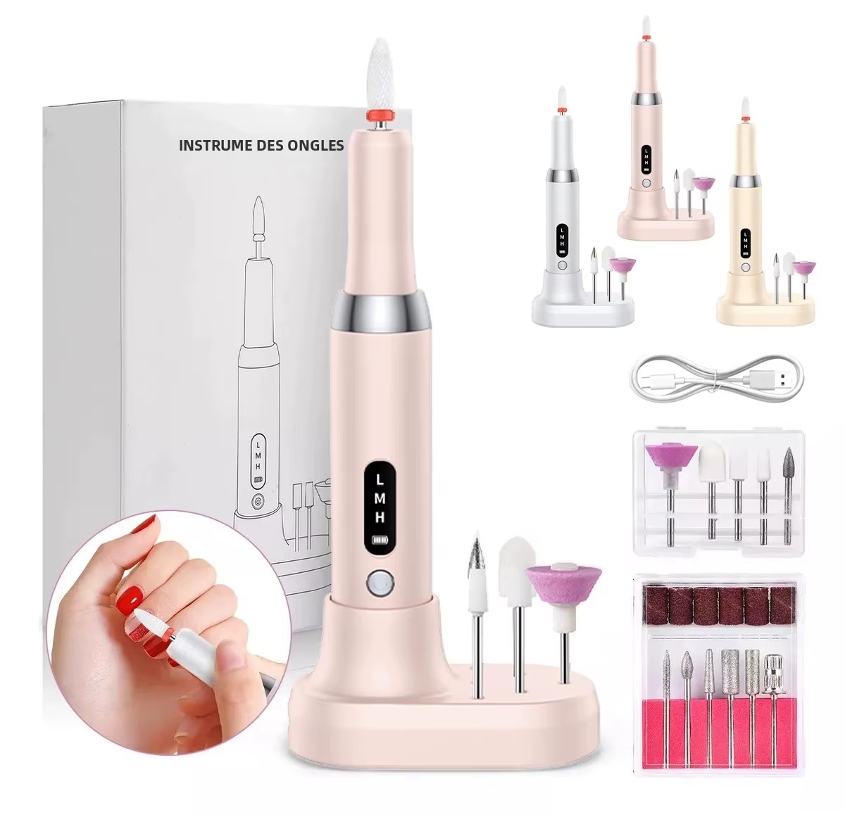 Perceuse à ongles électrique – Outil professionnel de manucure/pommisme pour le limage