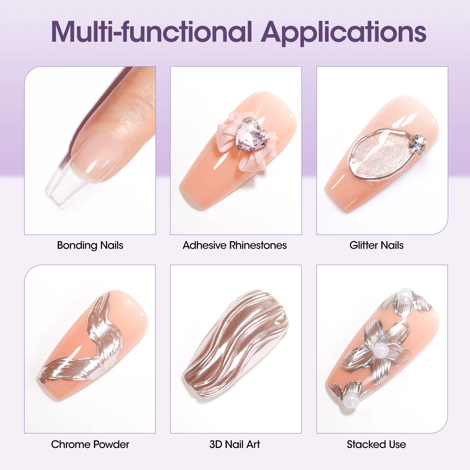 GELLEN Colle à ongles semi-solide 4 en 1