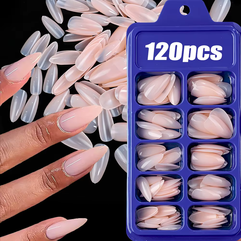 Faux ongles en amande de longueur moyenne