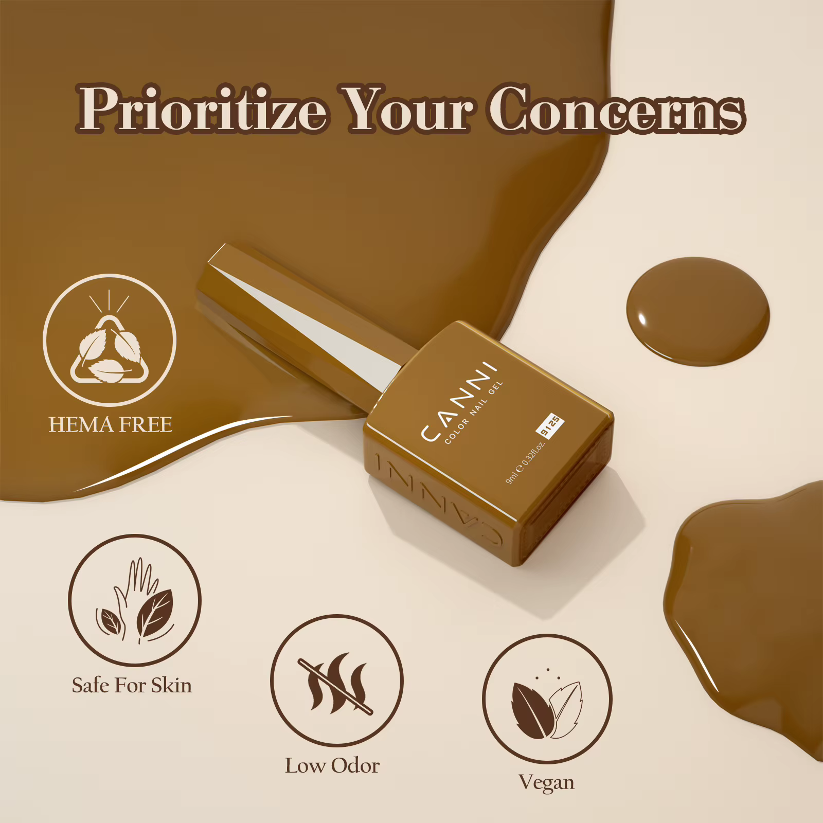 CANNI 6 couleurs Gel vernis à ongles ensemble 9ml coloré HEMA/TPO gratuit Soak-off UV LED bricolage longue durée haute pigmentation Salon manucure Gel