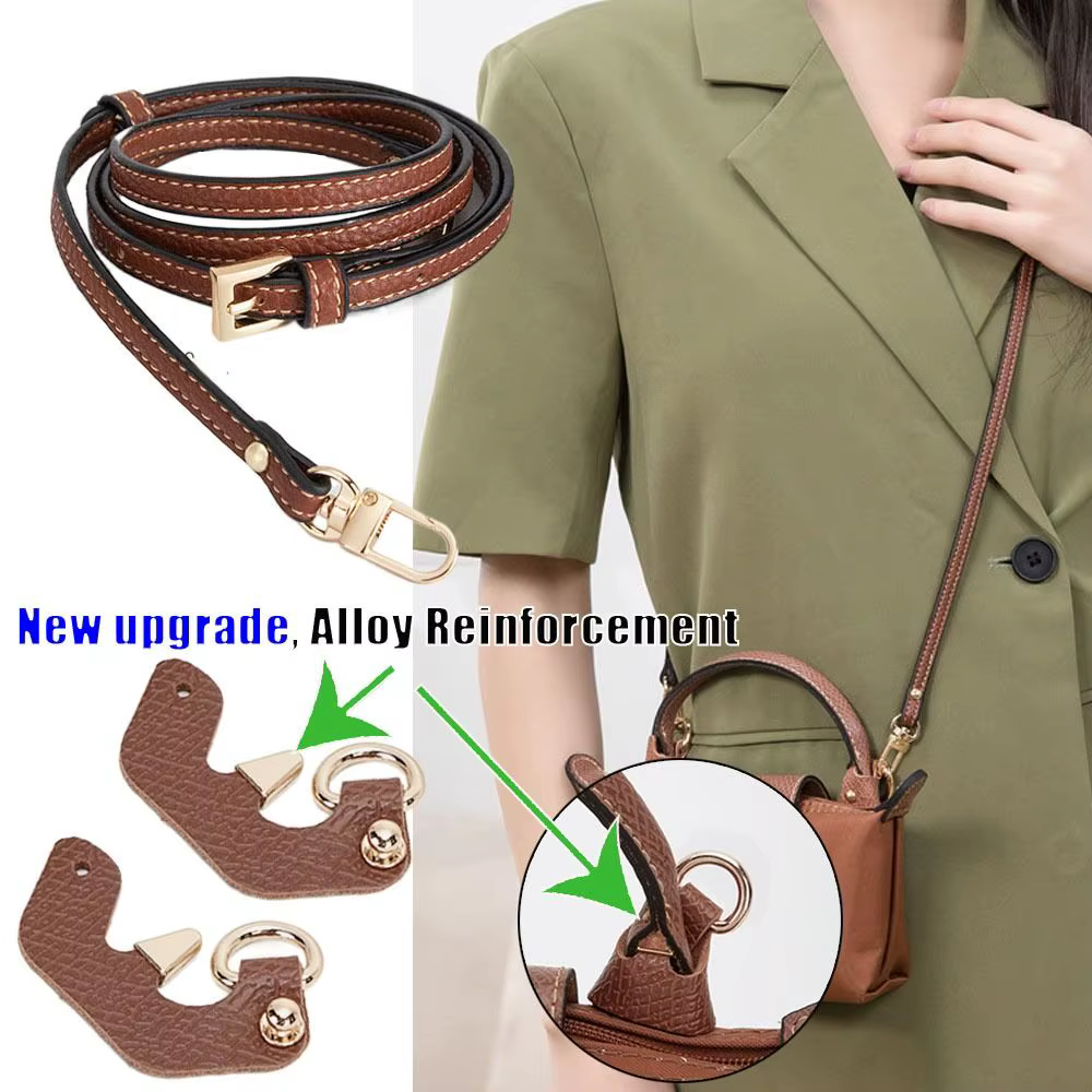 Longchamp-Sacs à bandoulière de remplacement, accessoires de sac à main à structure suspendue, sangle en cuir environnemental véritable pour Longchamp