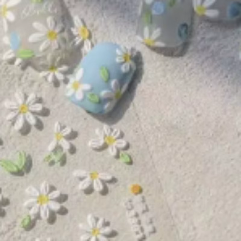 DIY 2025 Autocollants d'art d'ongles auto-adhésifs 5D en relief