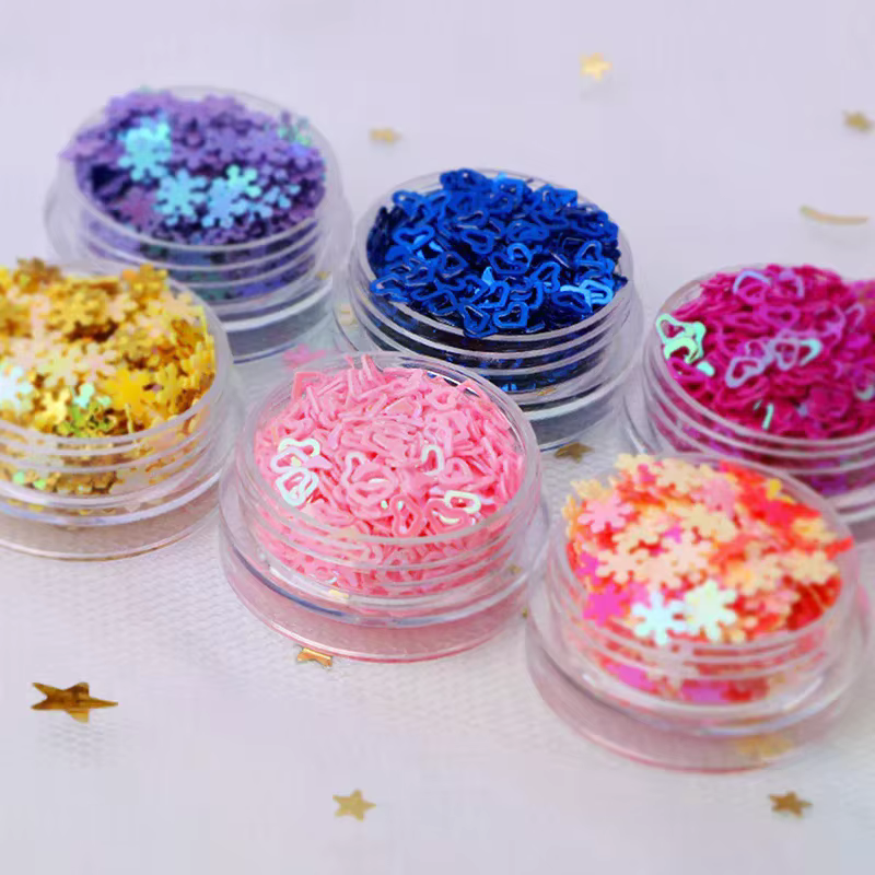 Holographique doux amour coeur Nail Art paillettes