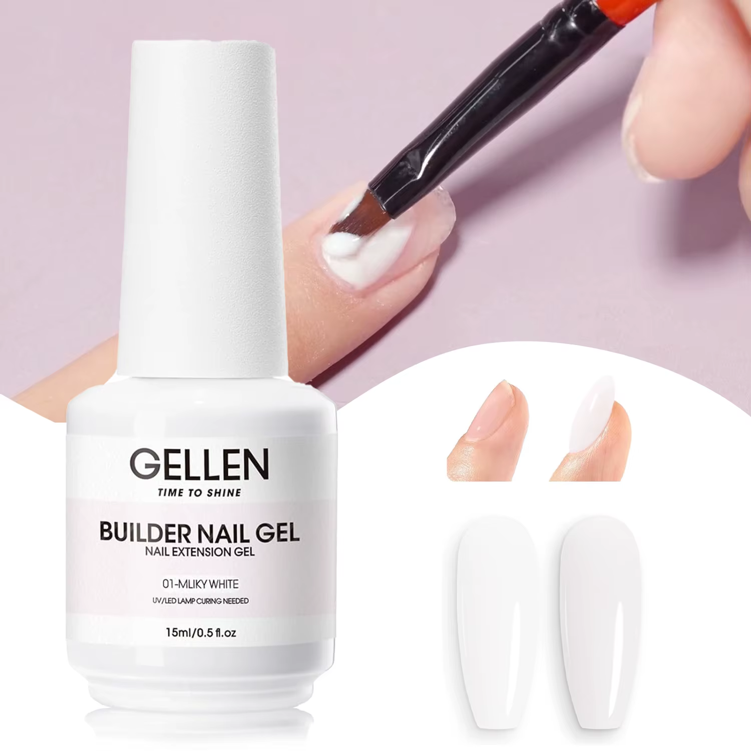 Gel de construction transparent 7-en-1 de 15 ml pour extension d'ongles
