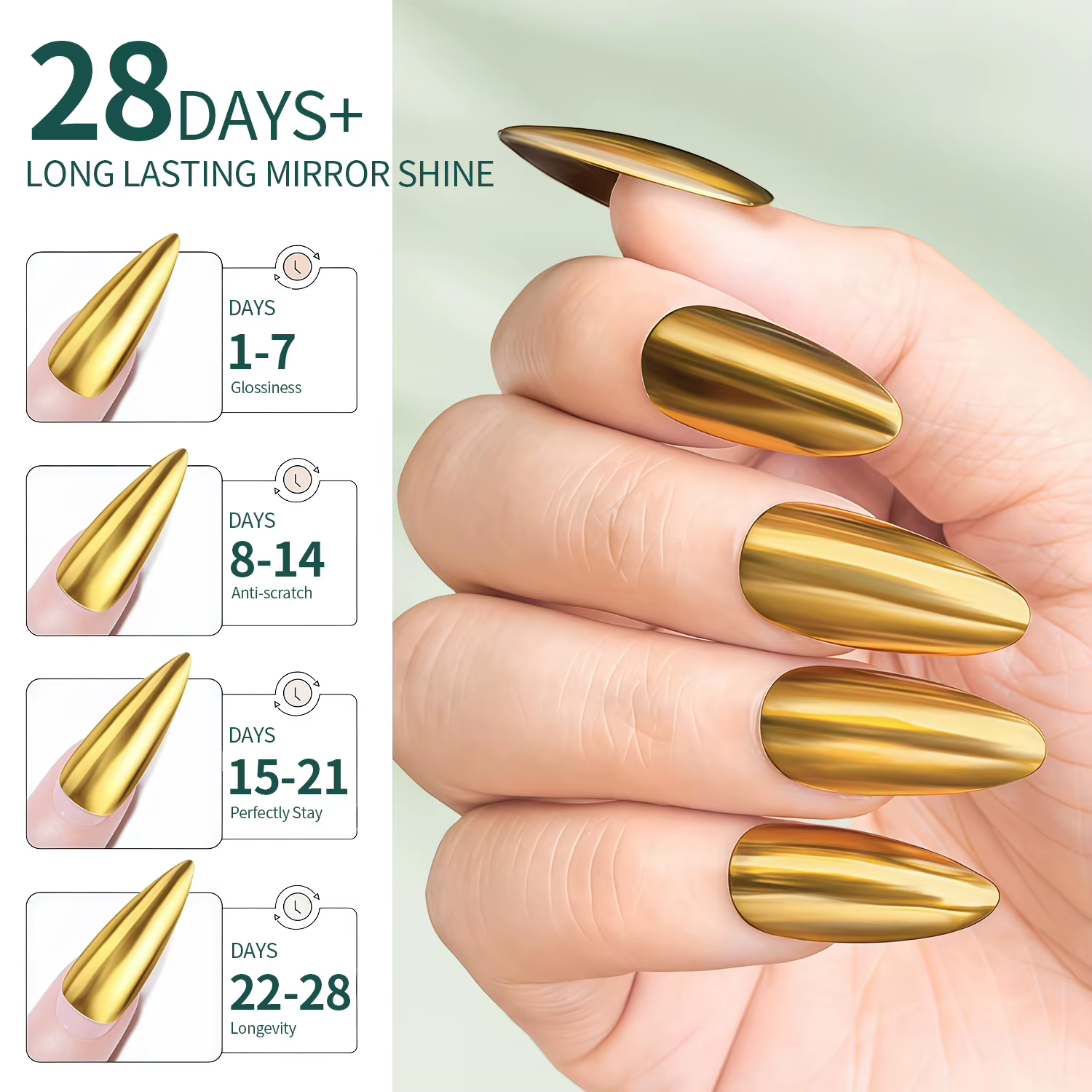 Nailpop Magic Mirror Top Coat améliore l'effet miroir. Ce lien comprend