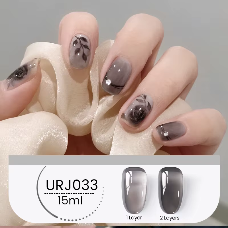 UR SUGAR 15ml Gel Polish Translucide Noir pour Ongles