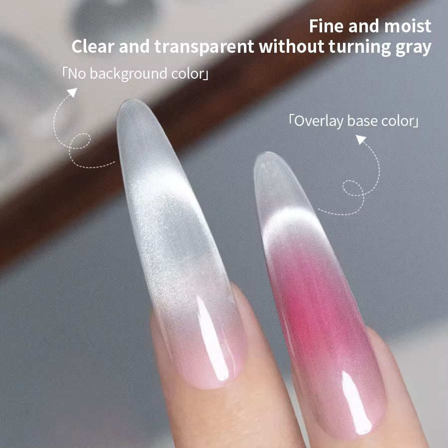 Vernis à ongles gel effet œil de chat argenté cristal de glace RS NAIL 10g