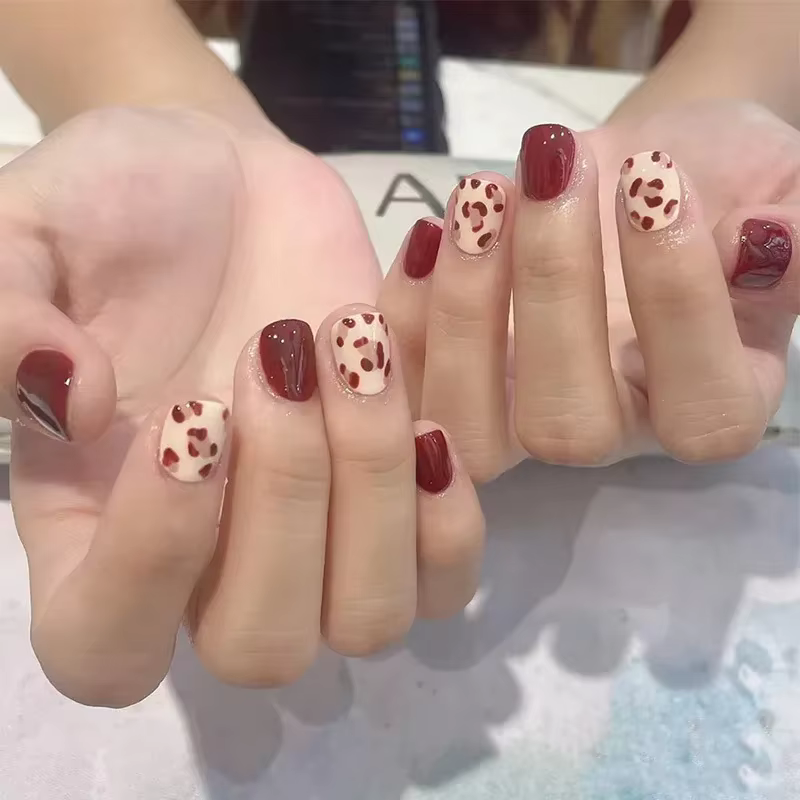 Faux ongles Vintage de noël faits à la main