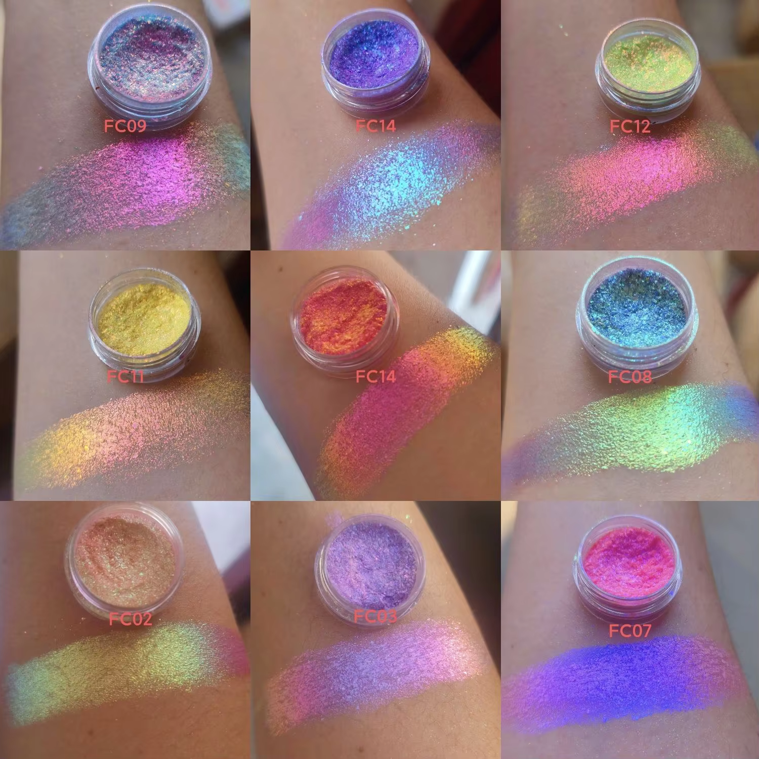 Poudre Pigmentaire Libre Multichrome Arc-en-ciel Effet Bonbon Gelée Super Changeant de Couleur Qualité Cosmétique en Vrac