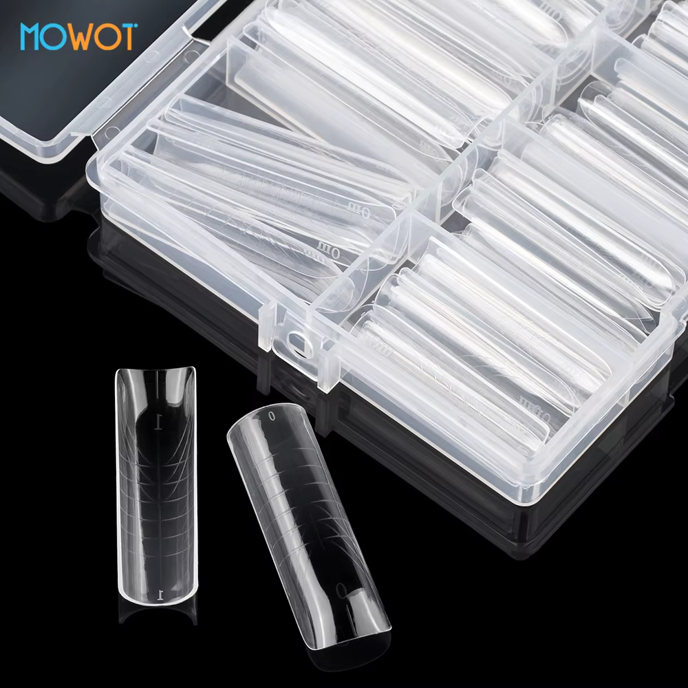 MOWOT nouveau carré double forme d'ongle Extension faux ongles conseils construction rapide Gel moules couverture