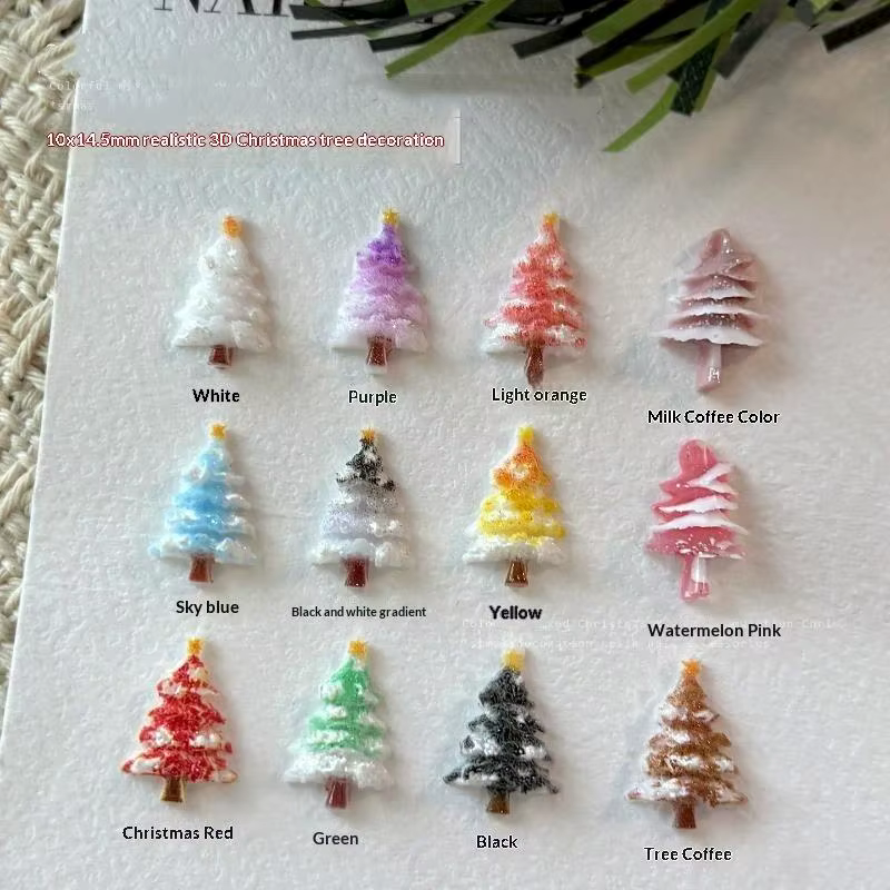 30 pièces, décorations pour ongles sur le thème de l’arbre de Noël, adorables paillettes, mini ornements en résine et en cristal pour la décoration d’ongles, idéal pour les créations manucure d’hiver 