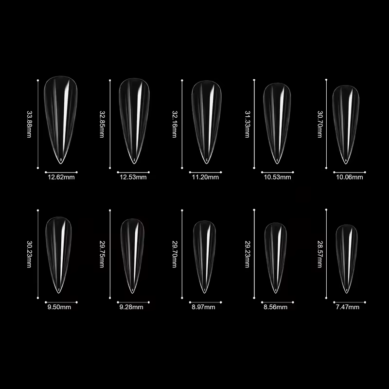 240 pièces longs pointes d'ongles en Gel doux clair couverture complète amande presse sur ongles acrylique