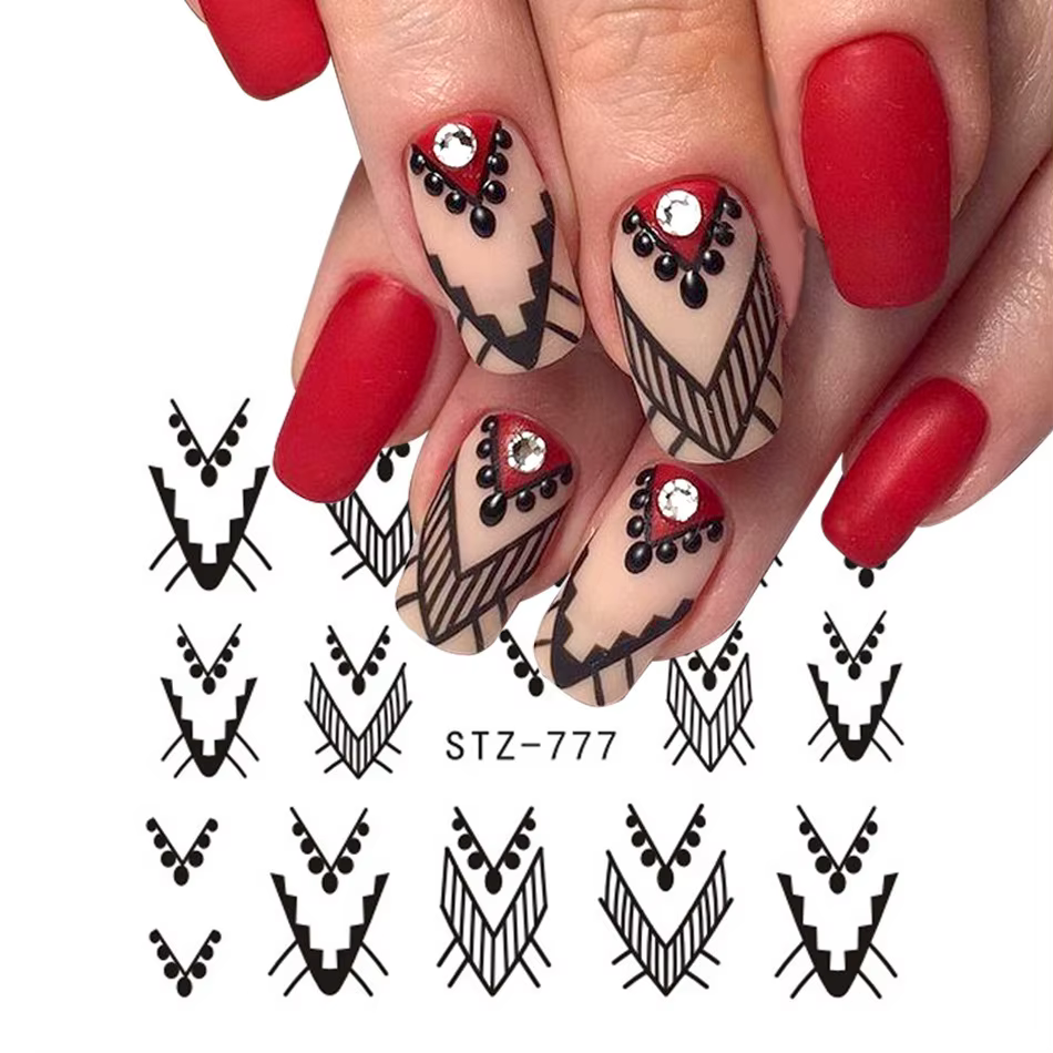 Ongles décalcomanies à l'eau motif abstrait autocollants
