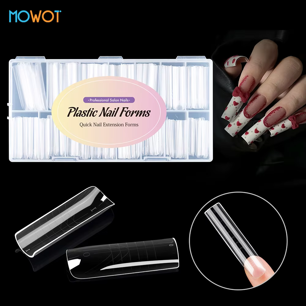 MOWOT nouveau carré double forme d'ongle Extension faux ongles conseils construction rapide Gel moules couverture