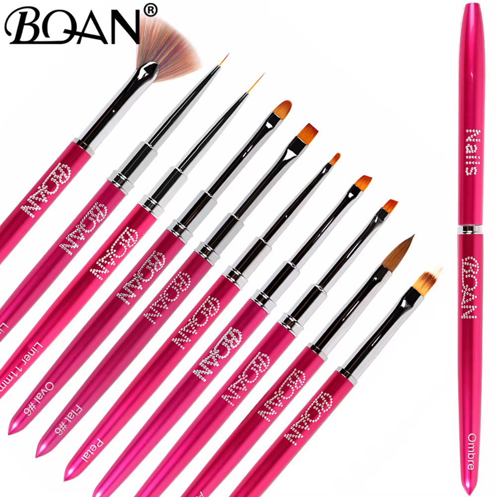 Pinceau à ongles BQAN Rose Rouge pour Nail Art