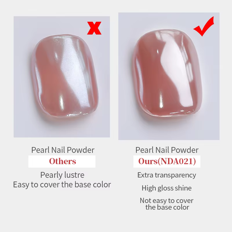 NICOLE DIARY – poudre à ongles en perles blanches brillantes