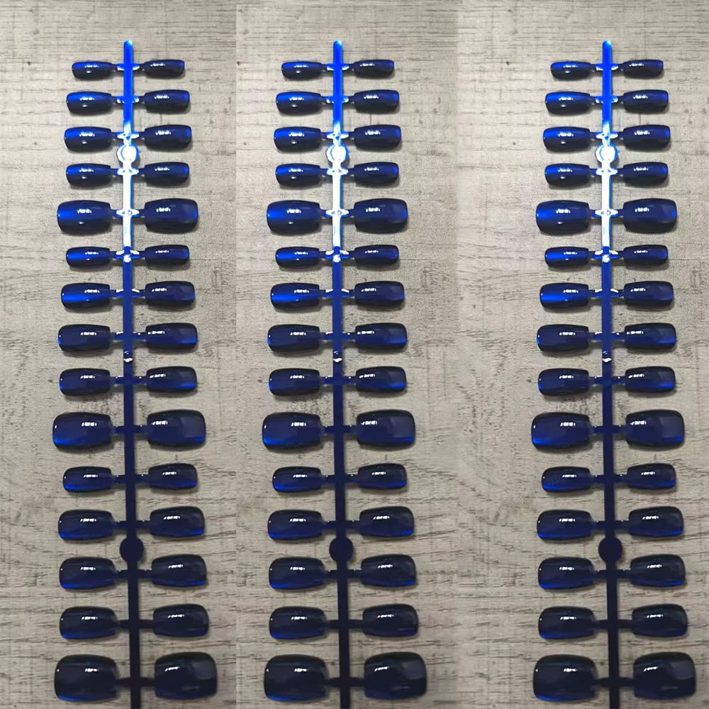 Faux ongles œil de chat bleu foncé