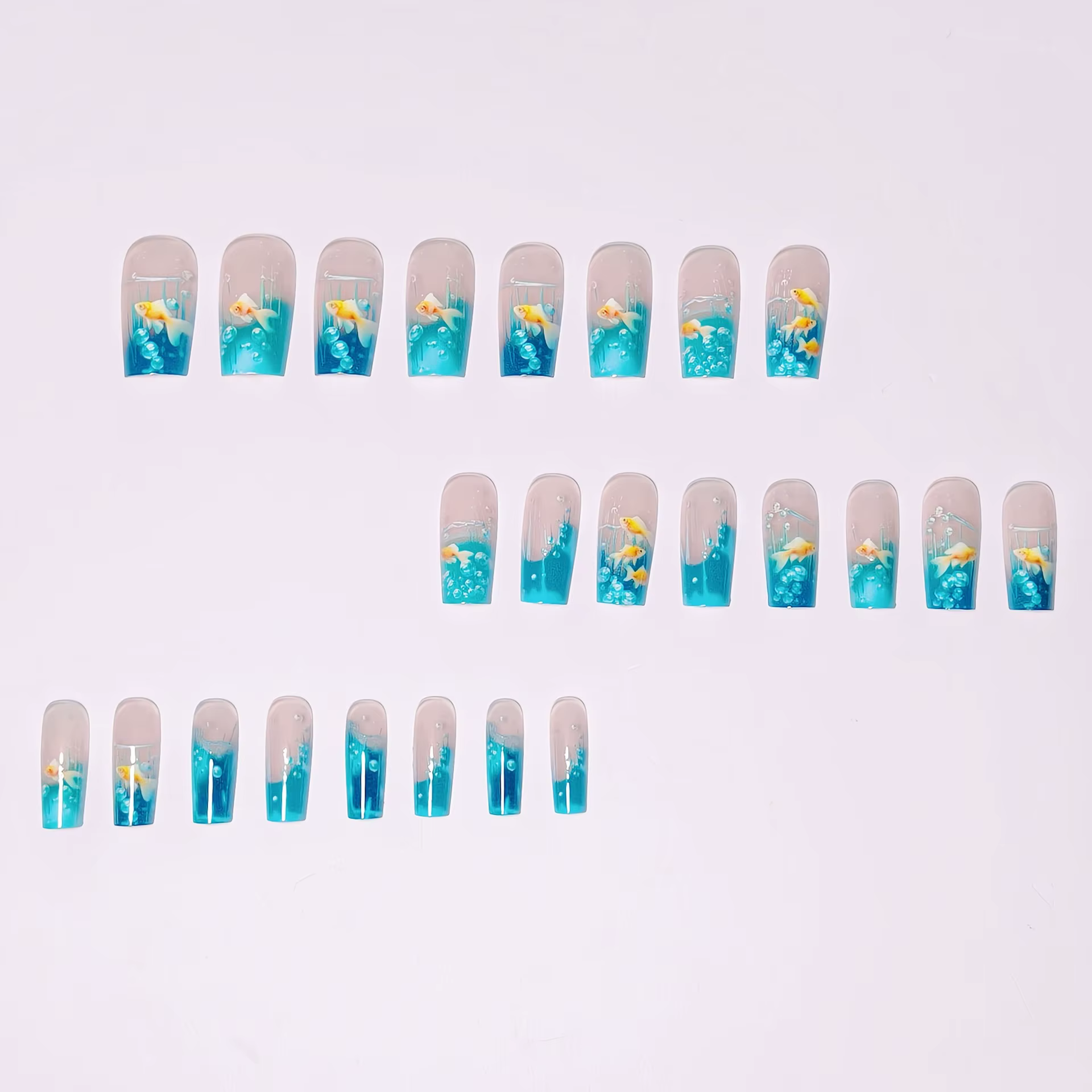Faux ongles carrés mi-longs pour femmes