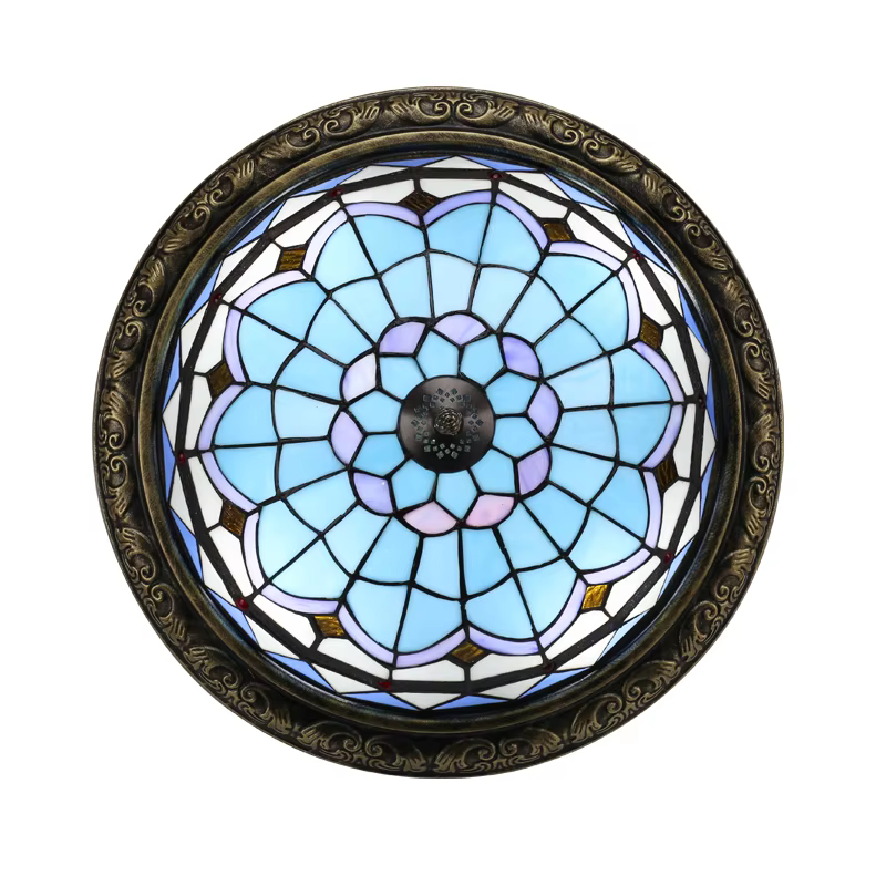 Plafonnier en verre coloré Tiffany, style américain rétro, pour chambre à coucher, bureau, hall d'entrée, balcon, lampe de décoration intérieure, luminaires