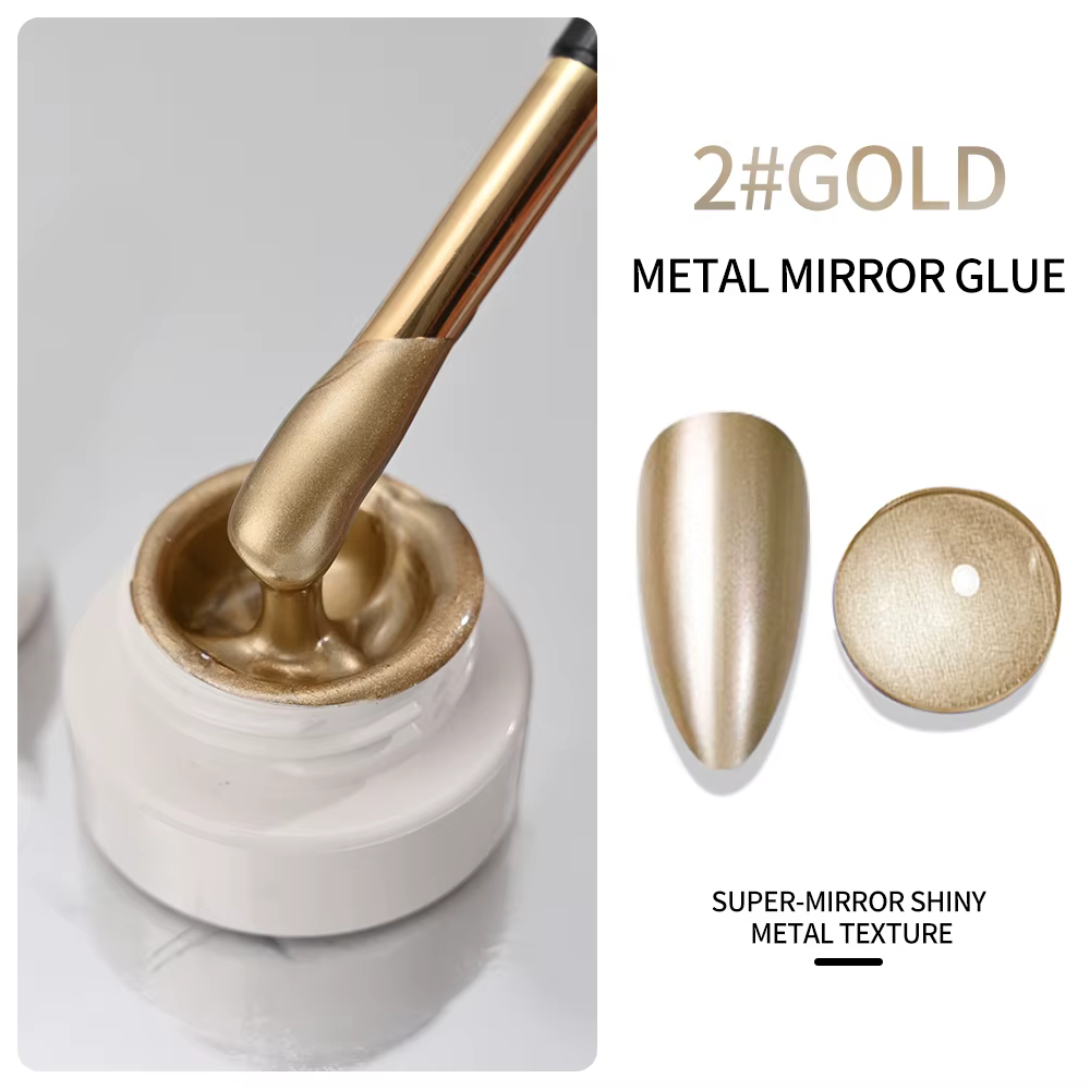 Peinture métallique Gel Chrome or argent effet miroir vernis à ongles Super lumineux ligne de dessin