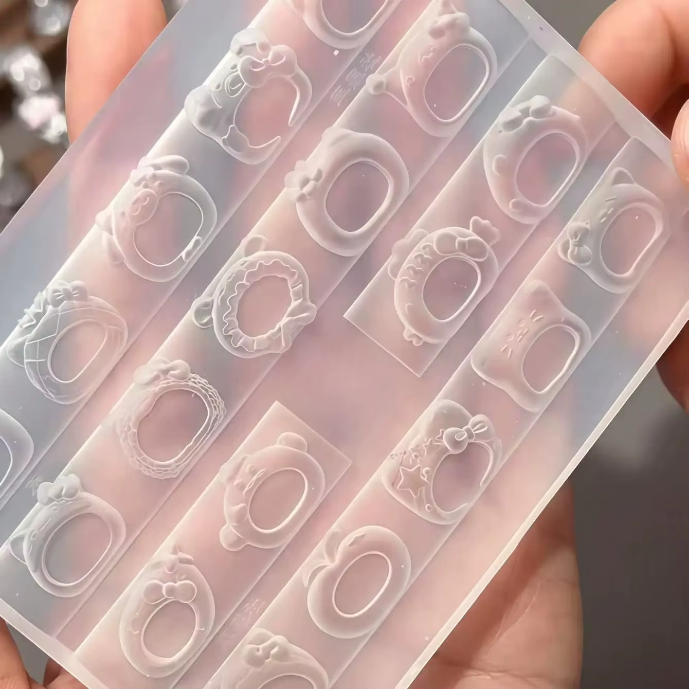 Moule à ongles en silicone transparent 3D