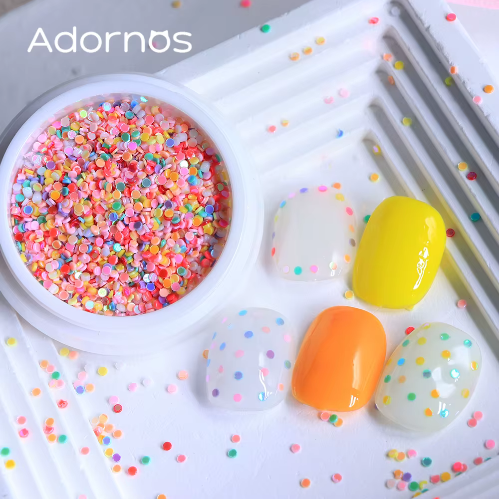 Paillettes rondes colorées pour décoration d'ongles