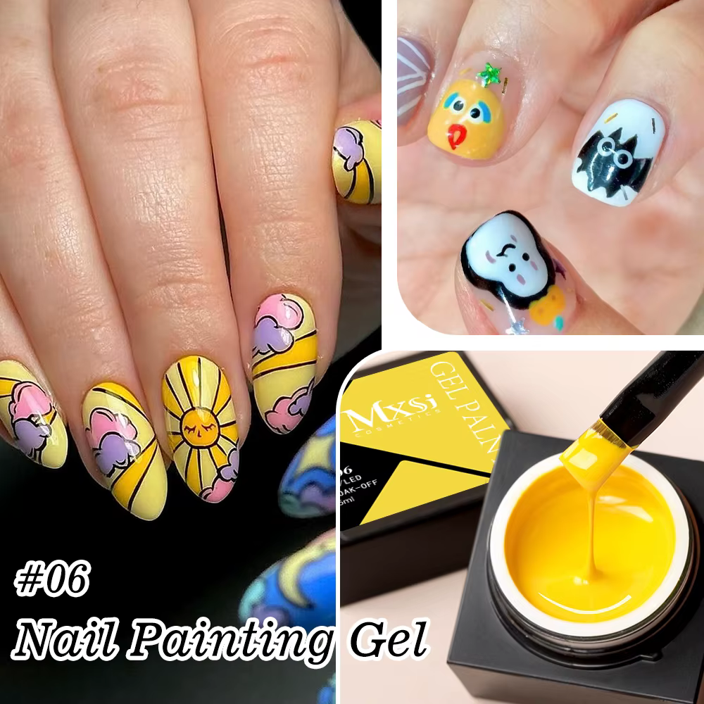 Mxsi Nail Art 12 couleurs peinture Gel vernis à ongles 5ml pour ligne fleur dessin tremper UV LED Gel