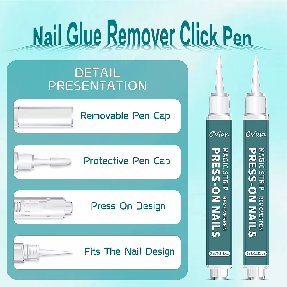 Stylo dissolvant pour colle à ongles - Sans acétone