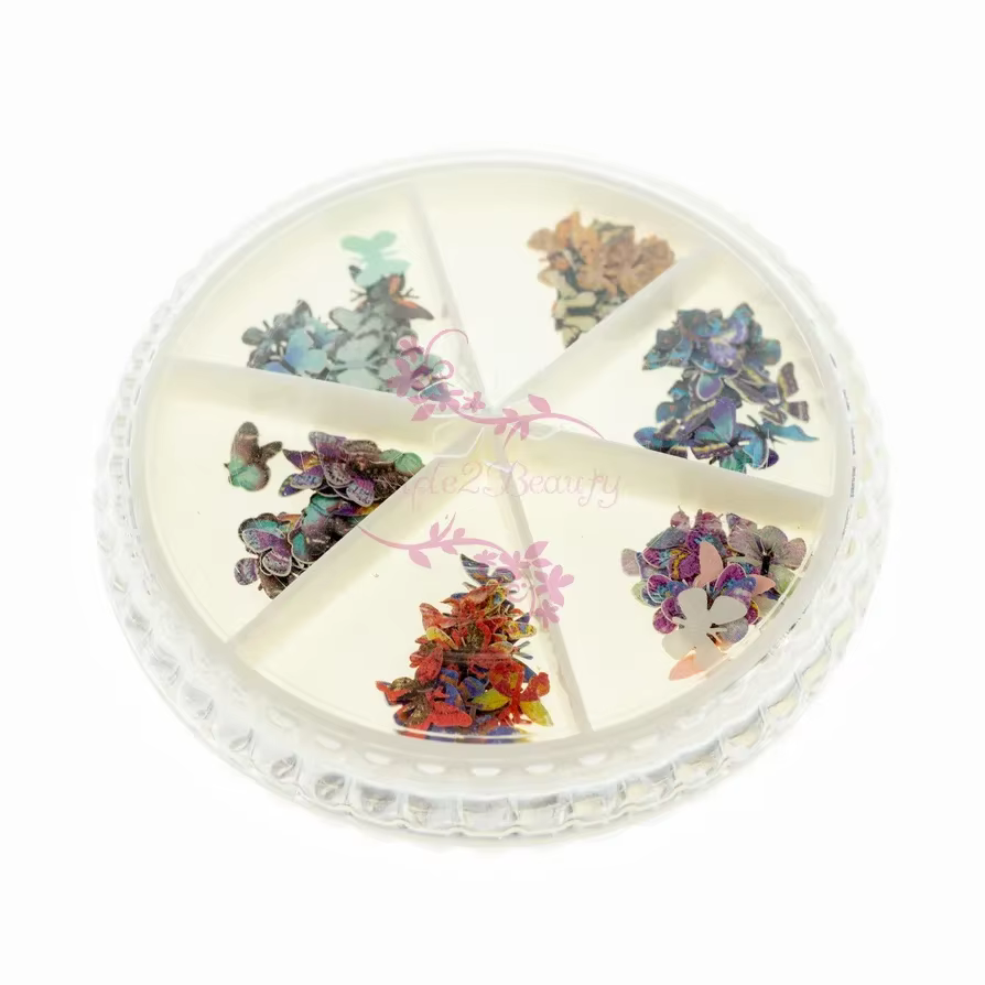 Décorations DIY pour manucure : Papillons colorés de style japonais en pâte de bois simulée pour nail art