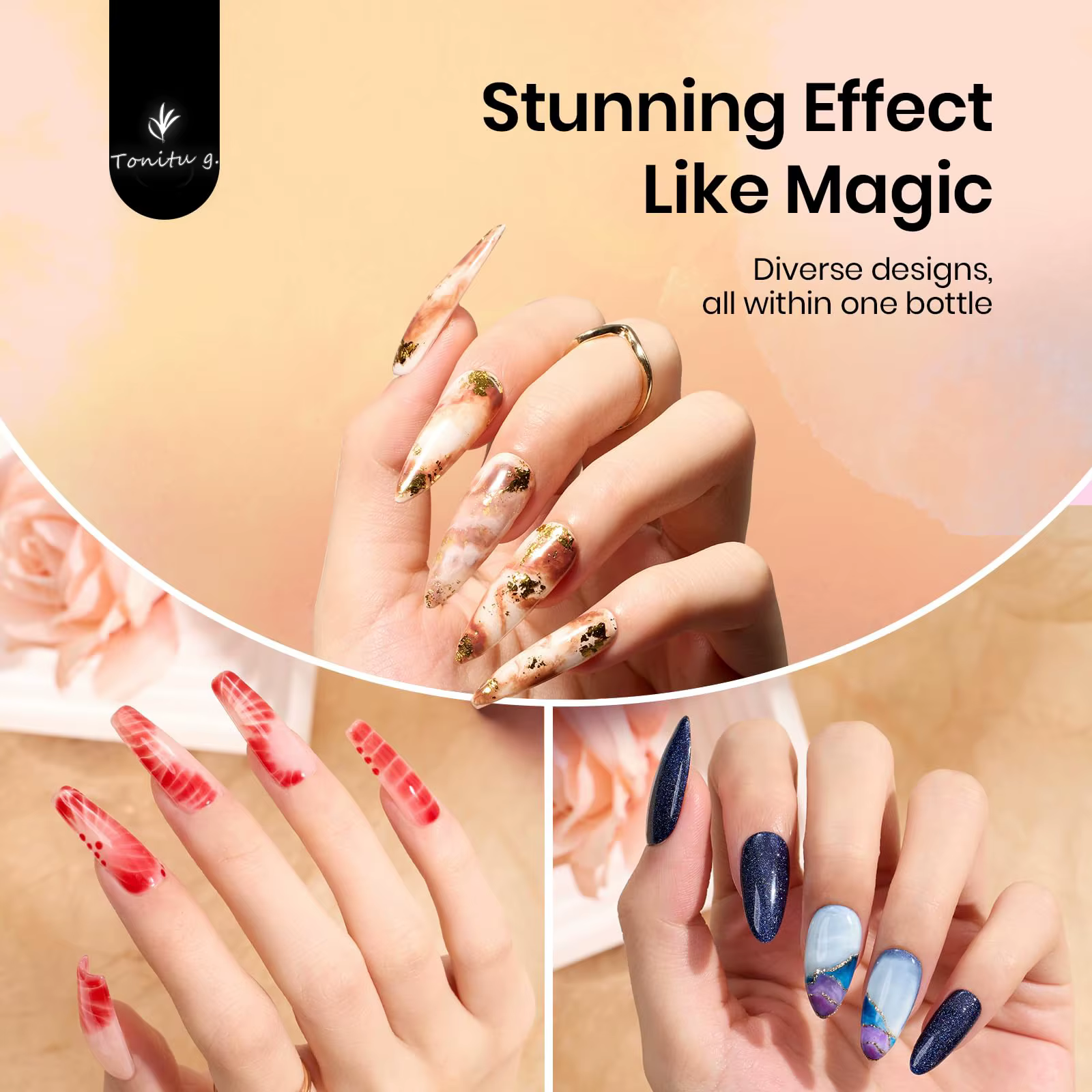 Vernis Gel fleuri, libérez la créativité avec un marbre facile
