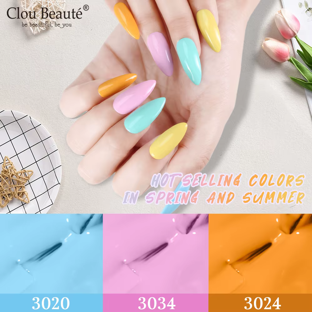 Clou Beaute série bleue vernis à ongles gris vert chanceux