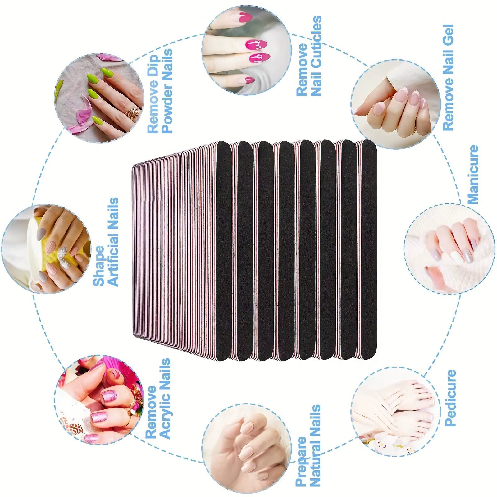 50-100 pièces limes à ongles